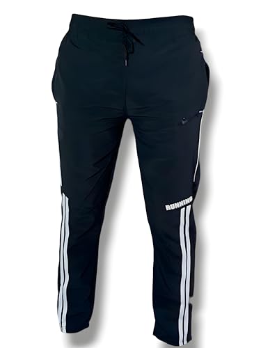 Image of Black Lycra Track Pants for Men