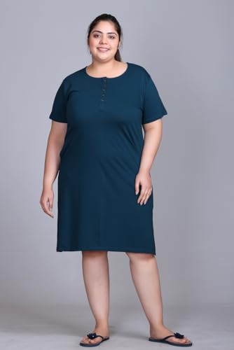 Image of In Love Women's Cotton Plus Size Nighty Chemise | Easy cotton chemise for nightwear and lounge comfort
