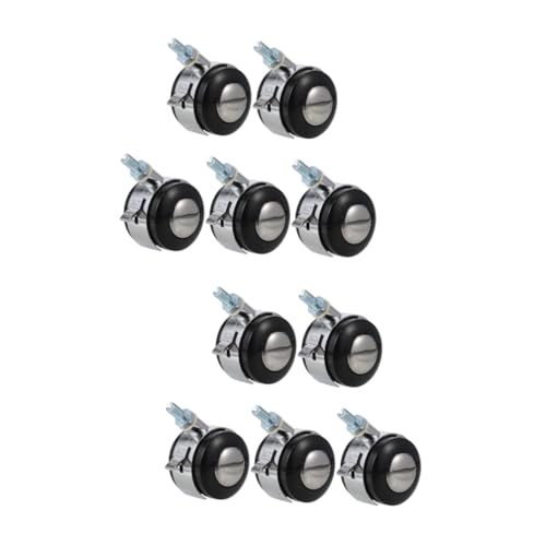 DOITOOL 2 Ensembles Roulettes De Chaise De Bureau Avec Frein Lot De Roues Pivotantes Pratiques Pour Sols Durs Et Tapis Faciles À Installer Et Silencieuses 5 Pièces * 2