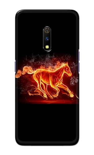 Image of PRINTFIDAA Printed Hard Back Cover Case for Realme X | Oppo K3 Back Cover (Fiery Horse) -112