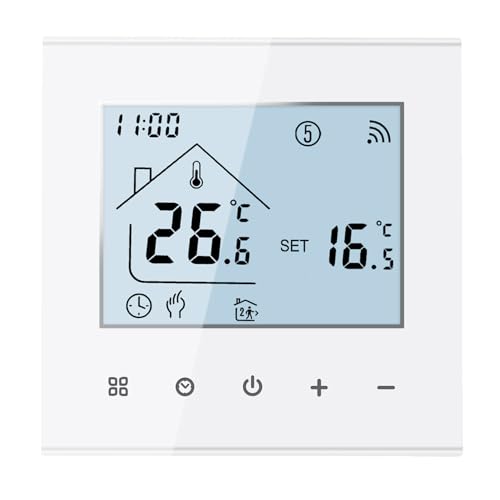 Termostato WiFi per Caldaia a Gas/riscaldamento ad acqua,Termostato Wi-Fi Schermo LCD Touch Button...
