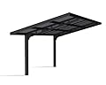 Palram - Canopia Sydney 19 Ft. x 9 Ft. Wave Single Carport Aluminum Metal Frame and Polycarbonate Panels Car Port for Outdoor Driveway Car, Truck, RV, Trailer, Boat Storage (Black & Gray)