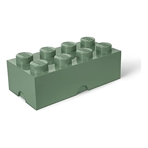 Room Copenhagen Lego Brick 8 Knobs, Stackable Storage Box, 12 l, Sand Green Cover