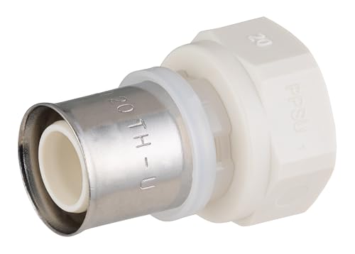 Racor multicapa PPSU para prensar hembra 1/2 - Ø20 QUICK PLOMBERIE | perfiles de engaste TH y U | sistema anti-fugas LBP | 0 plomo | compatible con agua potable