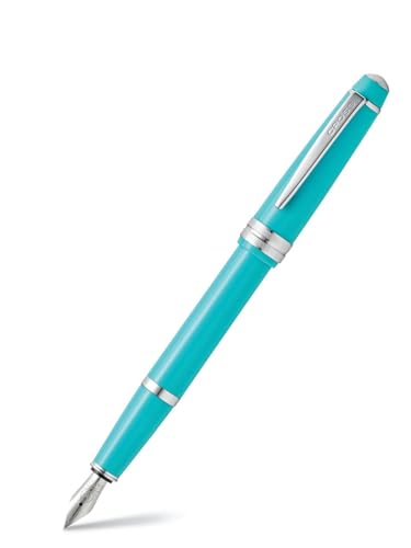 Image of Cross Bailey Light Polished Teal Fountain Pen - Refillable, Medium Nib, Black Ink, Presented in Everyday Gift Box