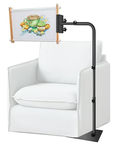 Seekdesi Work Stand Fit For Lowery with Side Clamp, 360° Adjustable Cross Stitch Stand, Rotating Needlepoint, Height Adjustable Fits Scroll Rods up to 20 Wide. Fit for Art Craft Sewing Projects