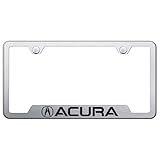 Au-Tomotive Gold, INC. Acura Brushed Stainless Steel License Plate Frame, Silver, 12