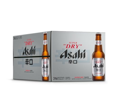 Asahi Super Dry Beer 24 x 330ml Japanese Beer 5% ABV Brewed in Italy Premium Lager Crisp and Dry Taste (Packaging may vary as images in catalog)