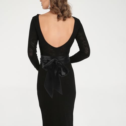 BESPORTBLE Bridal Satin Waist Belt For Women Wide Silk Sash With Bow Detail Ideal For Wedding Dresses Prom Gown And Ceremony Outfits Black4