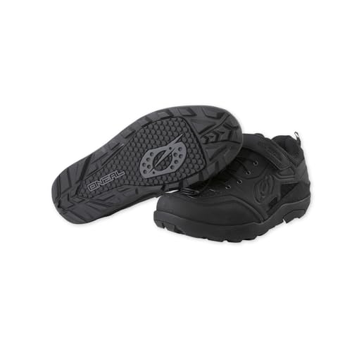 O'NEAL Traverse Flat Mountainbike Schuhe Vegan I MTB Downhill Freeride | Hoher Grip, perfekte Passform I MTB Schuhe Herren & Damen mit Mesh Belüftung I Schwarz I Größe 44
