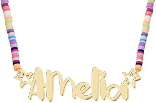 JOELLE JEWELRY Personalised Sterling Silver Name Necklace Custom Gold Name Jewellery Customised Dainty Pendant Birthday Gift Ideas for Women Girl Teenage