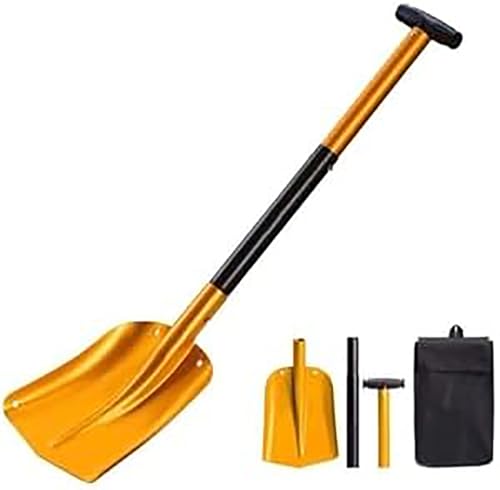 Extendable Aluminum Scoop Shovel 3-Section Long Handle Shovel with Storage Bag for Off-Road Camping & Autocross (82cm)