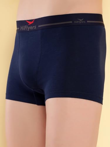 Image of HiFlyers Men's Cotton Spandex Odour-Free, Long Lasting Comfort, All Day Fresh and Confidence Dark Knight Collection Solid Trunks