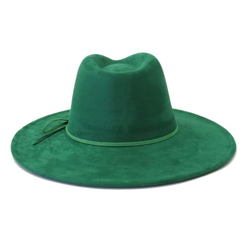 Image of Fedora Hats for Women Man with Big Wide Brim Classic Suede Panama Hat Western Outdoor hat