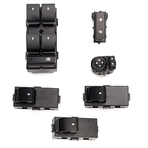 Driver Side Master Power Window Switch Kit Mirror/Door Lock Switch, Passenger Side Window Switch, For Chevy Silverado Tahoe Traverse, For Gmc Sierra 1500 2500/3500Hd 2007-2015 20945129 15804093 #TOP1