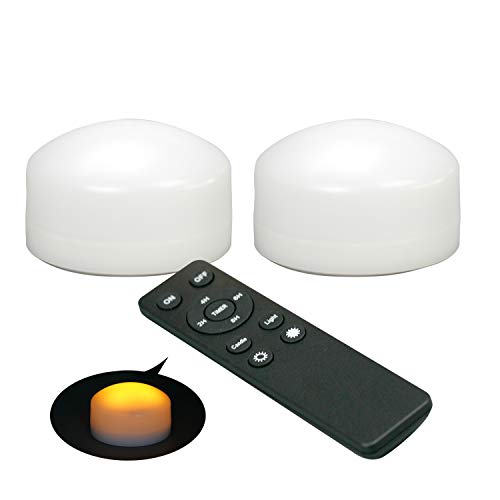 Image of CANDLE CHOICE Halloween LED Pumpkin Lights with Remote Timers Battery Operated Jack-O-Lantern Lights Bright Flickering Flameless Electric Candles for Halloween Decor Holiday Decorations 2 Pack White