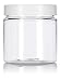 Clear PET (BPA Free) Plastic Refillable Travel Jar with White Foam Lined Lid - 4 oz (12 Pack) + Spatula and Labels