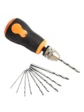 BildeeMait Juego de mini brocas manuales portátiles para taladro manual, 10 brocas de 0,5 y 3,2 mm, acero al carbono ligero, PCB para joyería, madera, plástico, bricolaje