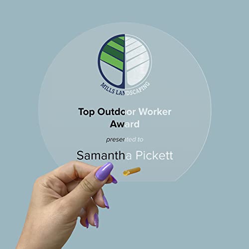 Custom Economy Acrylic Awards Offered In A Variety Of Shapes And Sizes Includes Unlimited Text And Your Logo (5", Circle) #TOP5