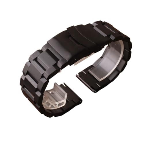 Bracelet montre acier inoxydable noir argent 18mm 20mm boucle déployante sécurité