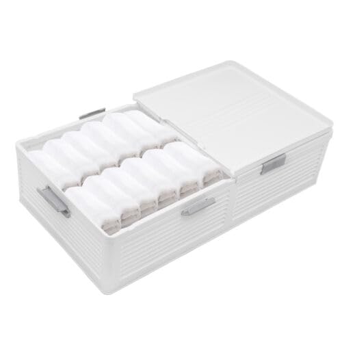 Weiß Aufbewahrungsbox Aufbewahrungsorganizer Aufbewahrungsbox mit Decke, für Schlafzimmer, Badezimmer, Kleiderschrank, Waschküche, Hauswirtschaftsraum, Kinderzimmer, Klassenzimmer, Büro
