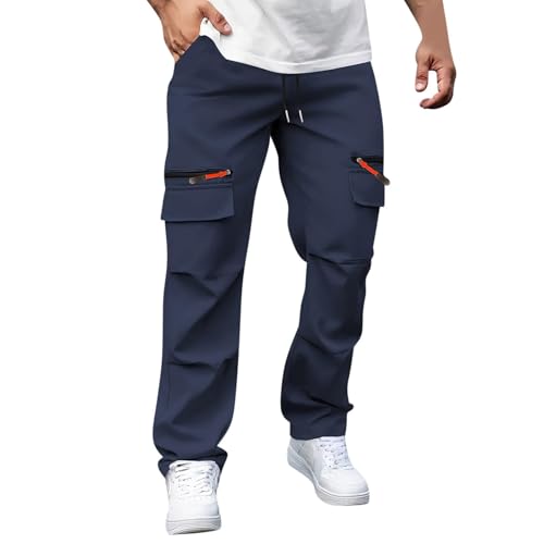 Pantalon cargo pour homme extensible et ample avec taille élastique décontracté
