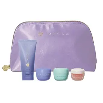 Tatcha Travel Essentials Set - Trial-Size Japanese Skincare with Travel Bag
