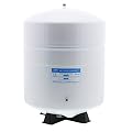 Neo-Pure RO-152 Reverse Osmosis Storage Tank Powder Coated Steel w/Tank Valve Female Elbow 1/4" FPT x 3/8" Quick-Connect (Stainless Steel, 5.5 Gallon)