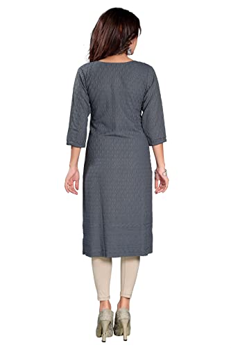 Image of DREAM & DZIRE Chikankari Kurti for Women of Cotton in Plus Size & Small Size.