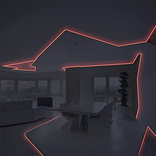 DuzLink Rouleau de ruban adhésif phosphorescent coloré pour plinthes - Avertissement de sécurité pour la maison, la chambre à coucher, le salon - Imperméable - Pour escaliers, murs (rouge) Cover