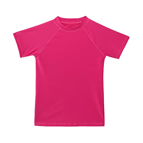 Girls Rash Guard UPF 50+ Sun Protective Short Sleeve Swimwear Outdoor Athletic Tops Swim Shirt