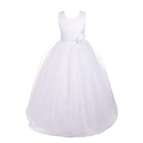 Dressy Daisy Baby Girls  Empire Waist Wedding Flower Girl Dresses Pageant Party Ball Gown Special Occasion Outfit Formal Wear Size 18-24 Month White