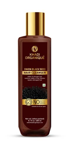 Image of Khadi Organique Onion Black Seed Shampoo | Hair Strengthening Cleanser | Natural Botanical Extracts For Strong, Healthy & Shiny Hair | SLS & Paraben Free | For Men & Women - 200 ml (Pack of 2)