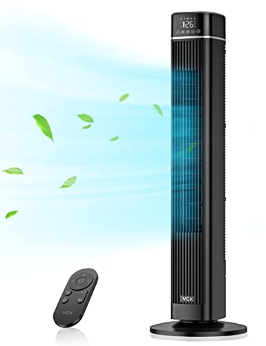 VCK Tower Fan for Bedroom, 90° Oscillating Fan with 26ft/s Velocity,40" Cooling Floor Fan with Smart Remote,Touch Control, 3 Speeds, 4 Modes, 12H Timer, Quiet Bladeless Standing Fan for Home,Office VCK Tower Fan for Bedroom, 90° Oscillating Fan with 26ft/s Velocity,40" Cooling Floor Fan with Smart Remote,Touch Control, 3 Speeds, 4 Modes, 12H Timer, Quiet Bladeless Standing Fan for Home,Office