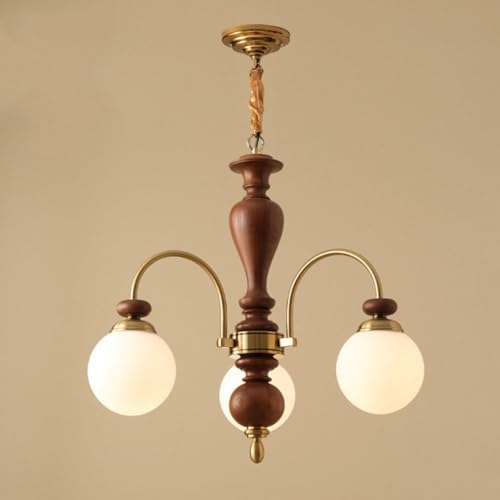 Décoration campagnarde de prestige avec ce luminaire rustique marron à 3 têtes