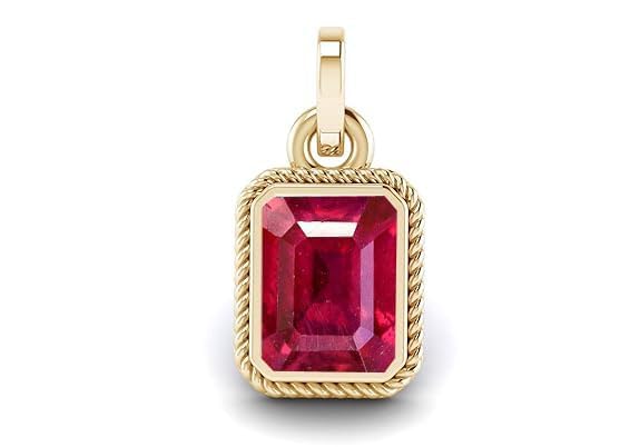 anuj sales 5.25 Ratti A+ Quality Natural Ruby Manik Ashtadhatu Gold Plated Pendant/Locket Gemstone by Lab Certified(Top A+) Quality-picture-42