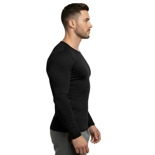 Image of Unbeatable Men's Full Sleeve Plain Athletic Fit Multi Sports Compression T-Shirt for Cycling and Gym