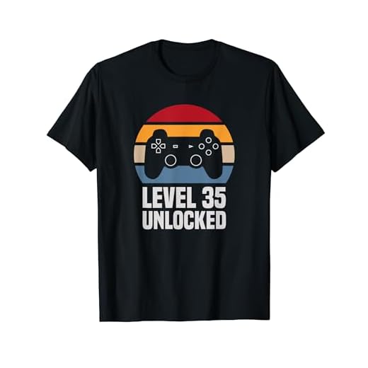 Level 35 Unlocked 35º Cumpleaños 35 Años Videojuego Camiseta