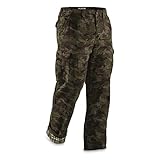 Guide Gear Men’s Flannel-Lined Cargo Work Pants with Pockets, Relaxed Fit, Woodland Camo, W42 L34