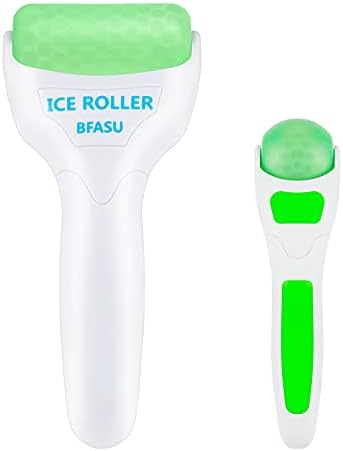 BFASU Ice Roller, Face Roller 2 PCS, Massage Tools with Mini Roller for Eye, Face and Body, Relax and Alleviate Puffiness Fine Lines Minor Pain (Green)