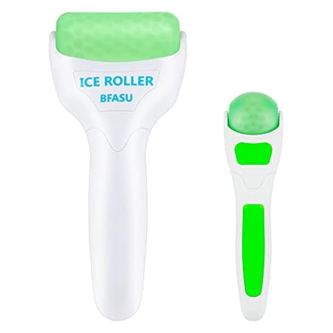 BFASU Ice Roller, Face Roller 2 PCS, Massage Tools with Mini Roller for Eye, Face and Body, Relax and Alleviate Puffiness Fine Lines Minor Pain (Green) Cover