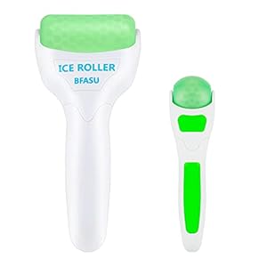 BFASU Ice Roller, Face Roller 2 PCS, Massage Tools with Mini Roller for Eye, Face and Body, Relax and Alleviate Puffiness Fine Lines Minor Pain (Green)