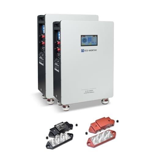 ECO-WORTHY 48V 280Ah(2 Pack) LiFePO4 Battery, Powerwall Lithium Battery with 250A Circuit Breaker, 200A PACE BMS, Floor Standing&Wall Mount Design, Perfect for Off-Grid, Solar, Backup Power