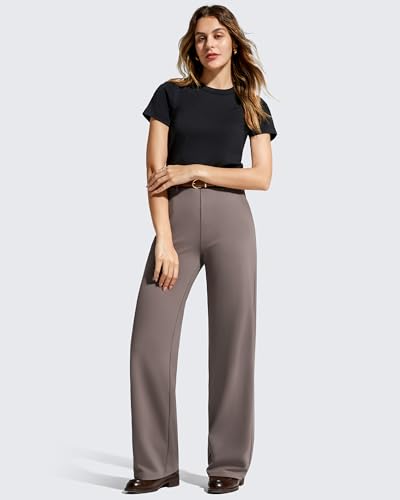 Image of G4Free EverGoing Women's Wide Leg Dress Pants Pull On Stretchy High Waisted Casual Trousers with Pockets