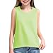 Cute Girls Tank Tops Summer Trendy Toddler Sleeveless Shirt Crop Basic Undershirts Tops for Kids Cruise Wear Clothes Spring Essentails Wardorbes Outfit Toddler Girl Green 6-7 Years