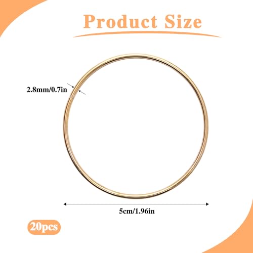 20 Pcs 2 Inch Metal Rings for Craft Gold Hoops Floral Macrame Hoops Rings for DIY Crafts Macrame Dream Catchers Supplies(Gold,2 Inch) - Image 2