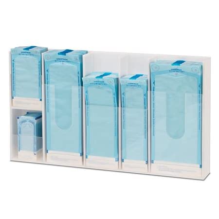 AmeriCan Goods Sterilization Pouches Dispenser Multi Sized 6 Divided Wall Mount Holder for All Size Sterilization Pouches