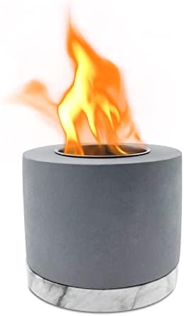 Tabletop Fire Pit Bowl – Smokeless Indoor Smores Kit Tabletop Fireplace – Mini Portable Fire Pit for Table Outdoor Patio Balcony– Smores Maker Personal Concrete Fire Pit – 5" W x 4.15" H