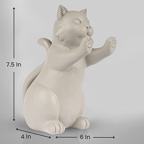 Joyvano Cat Bookends For Shelves – Decorative Cat Book Ends W/ Non-Slip Base To Hold Books - Book Holders For Home, Office, Kitchen Or Kids Rooms - Grey Cat Decor #TOP6