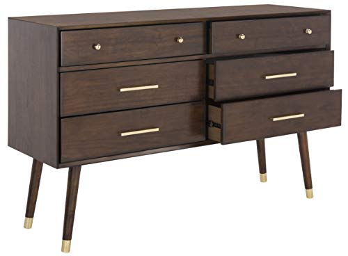 Safavieh Couture Home Madden Modern Retro Walnut 6-drawer Dresser